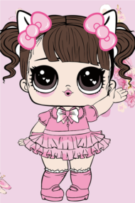Картина по номерам MC1094 "Малышка в розовом платьице" - 0
