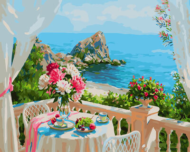 Картина по номерам GX29309 "Балкончик с видом на море" - 0
