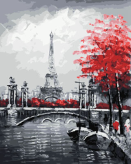 Картина по номерам GX29901 "Канал на фоне Эйфелевой башни" - 0