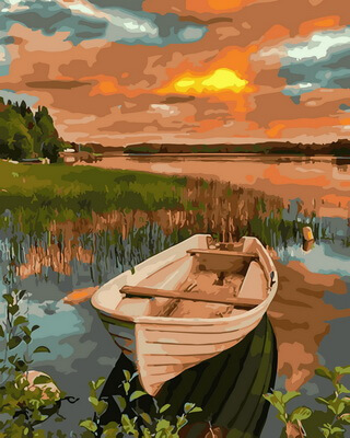 Картина по номерам GX31605 "Лодка на закате"
