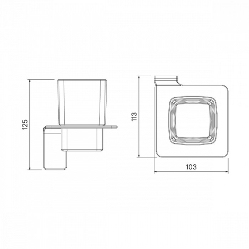 Подстаканник одинарный IDDIS Slide матовое стекло сплав металлов (SLIBSG1i45) - 1