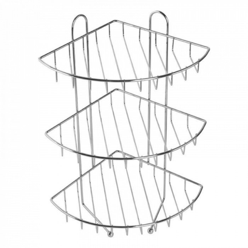 Полка трехъярусная угловая с крючками Milardo , проволока стальная (110WC30M44) - 1
