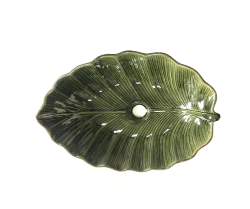 Раковина-чаша на столешницу Bronze de Luxe, зеленый лист (2430) - 0