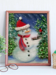Картина шерстью SH021 "Снеговик" - 0