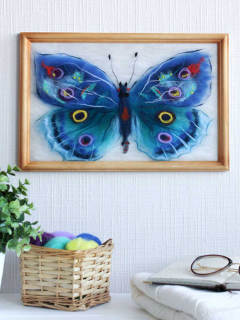 Картина шерстью SH033 "Бабочка "Артемида""