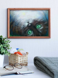 Картина шерстью SH041 "Лунный кот" - 0