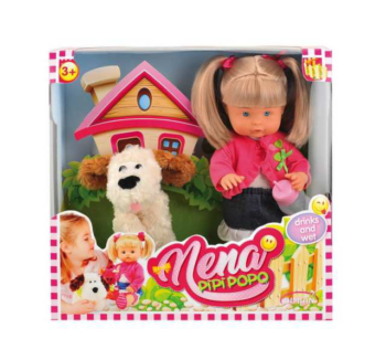 Кукла NENA, тм Dimian, 36 см с собачкой (без звука)