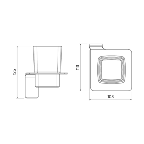 Подстаканник одинарный IDDIS Slide матовое стекло, сплав металлов, графит (SLIGMG1i45) - 1