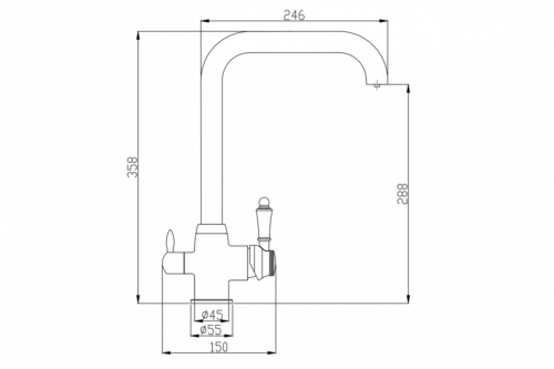 Смеситель для кухни ZORG Steel Hammer (SH 725 BLACK BR) - 1