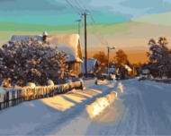 Картина по номерам GX5179 "Зима в деревне" - 0