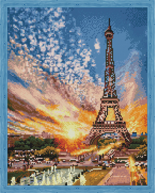 Алмазная живопись QA202805 "Эйфелева башня на закате" - 0