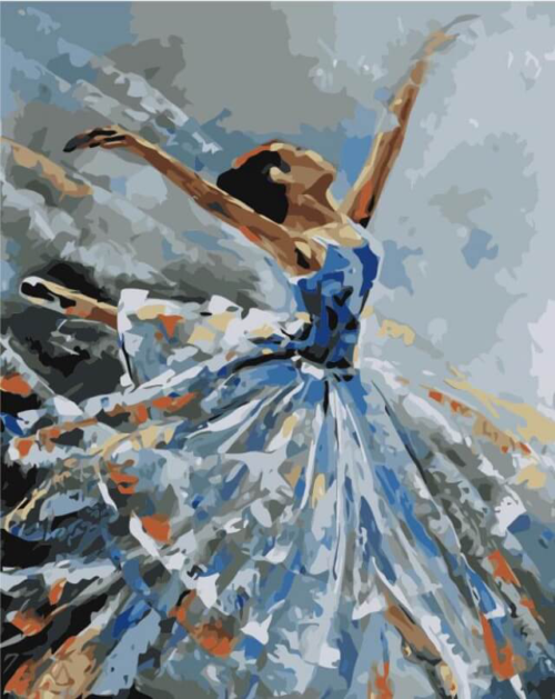 Картина по номерам MG2050 "Балерина в голубом" - 0