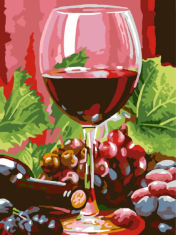 Картина по номерам EX5308 "Бокал красного вина"