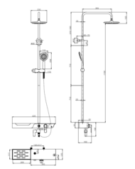 Тропическая душевая система со смесителем для ванны и полкой RUSH (PL5535-90) - 1