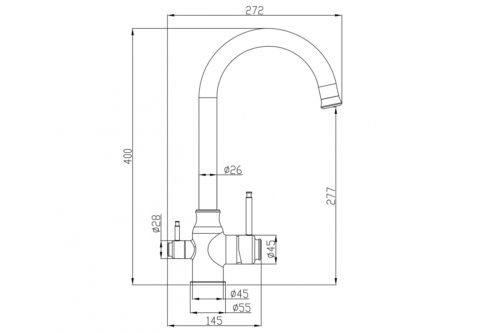 Смеситель для кухни ZORG Steel Hammer (SH 763 BRONZE) - 1
