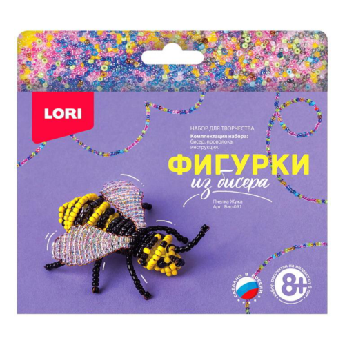 Набор для творчества LORI Фигурки из бисера Пчелка Жужа - 0