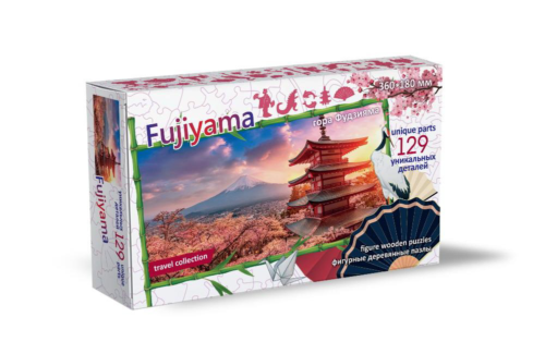Пазл Нескучные игры Travel Collection гора Фудзияма 129 деталей, фигурный, деревянный - 0