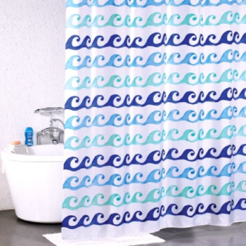 Штора для ванной комнаты 180*200 см Milardo Blue Curls полиэстер (910P180M11)