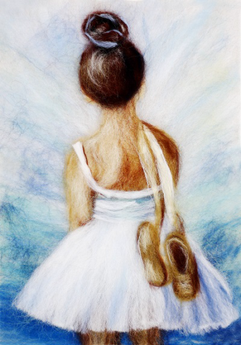 Картина шерстью SH053 "Маленькая балерина"