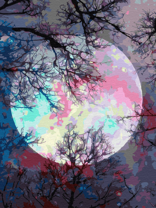 Картина по номерам EX6362 "Неоновая луна" - 0
