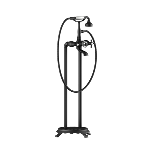 Смеситель напольный для ванны с душем Timo Nelson (1900/03Y-CR) черный - 0