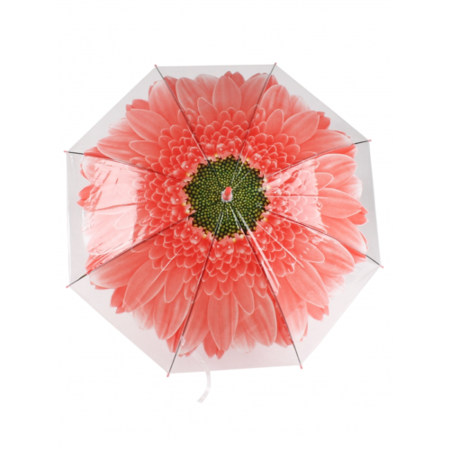 Зонт купол - Цветок большой красный - 2