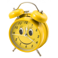 Часы будильник D-11,6 см Смайл - жёлтый - 1