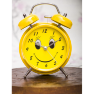 Часы будильник D-11,6 см Смайл - жёлтый - 2