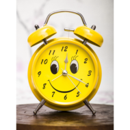 Часы будильник D-11,6 см Смайл - жёлтый - 3