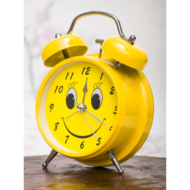Часы будильник D-11,6 см Смайл - жёлтый - 4