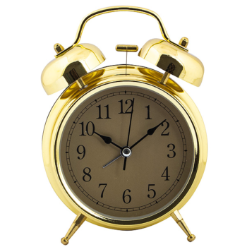 Часы будильник настольные D=10 см (Золотые)