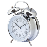 Часы будильник настольные D=10 см (Хром) - 6