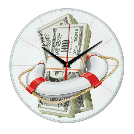 Часы настенные Спасательный доллар стеклянные - 0