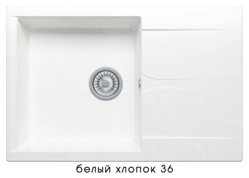 Кухонная мойка POLYGRAN Gals-760 (GALS-760 №36 (Белый Хлопок)) - 0