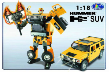 Робот-трансформер Hummer Roadbot, 1:18, свет, звук