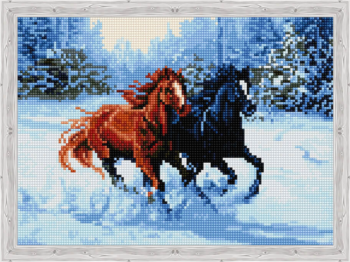 Алмазная живопись QS200242 "Пара лошадей"
