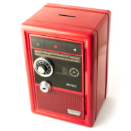 Копилка сейф с ключом Радио-ретро (Красная) - 0
