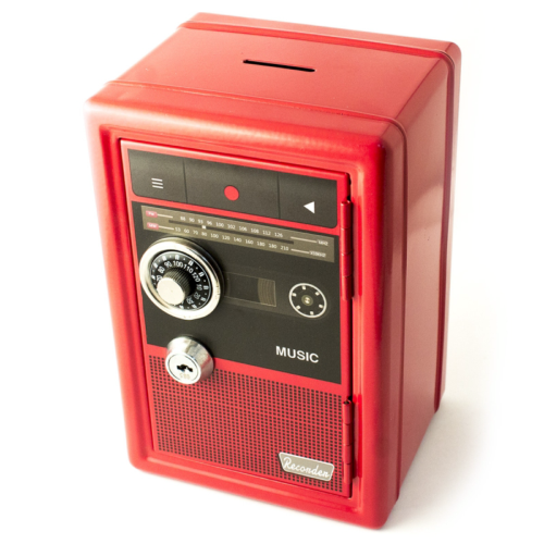 Копилка сейф с ключом Радио-ретро (Красная) - 2