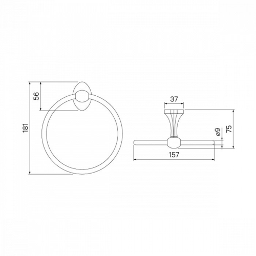 Полотенцедержатель кольцо IDDIS Male сплав металлов (MALSSO0i51) - 1