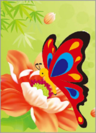 Алмазная живопись X185 "Бабочка на цветке" - 0