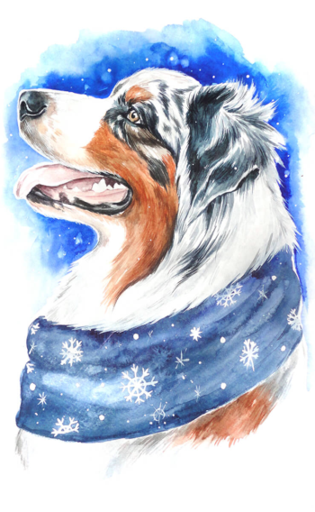 Алмазная живопись LC014 "Зимний пёс"