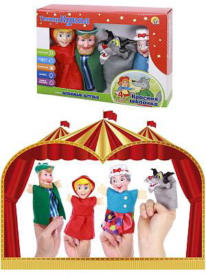 Игровой набор Рыжий кот Театр кукол Красная шапочка, 4 куклы