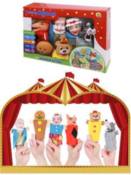 Игровой набор Рыжий кот Театр кукол 2в1 Колобок, Лисичка сестричка и волк 6 кукол - 0
