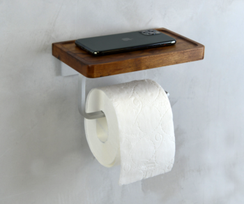 Держатель туалетной бумаги с деревянной полочкой матовый хром BRONZE DE LUXE Forest (10705C )