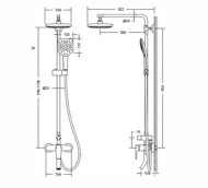 Душевая колонна Bravat Source со смесителем для ванны и душа (F6173218CP-A-ENG) - 1