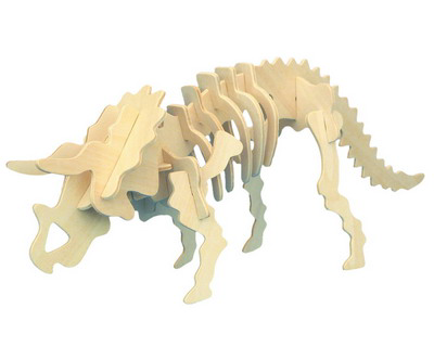 Сборная деревянная модель Чудо-Дерево Динозавры Трицератопс (2 пластины) - 0