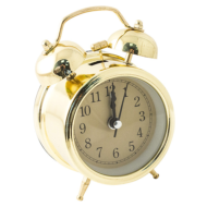 Часы будильник настольные D=7 см золотой цвет - 0