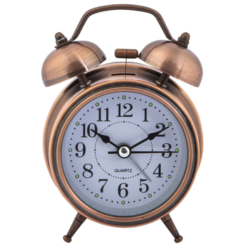 Часы будильник настольные D=7 см медный цвет