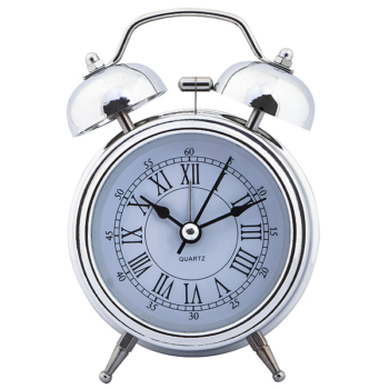Часы будильник настольные D=7 см цвет хром
