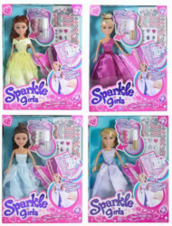 Кукла Sparkle Girlz в наборе с аксессуарами для украшения платья, 4 вида в ассортименте - 0